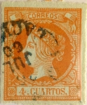 Stamps Europe - Spain -  4 cuartos 1860