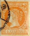 Stamps Europe - Spain -  4 cuartos 1860
