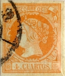 Sellos del Mundo : Europa : Espa�a : 4 cuartos 1860