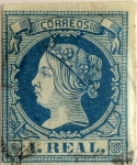 Stamps Europe - Spain -  1 real 1860