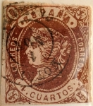 Stamps Spain -  4 cuartos 1862
