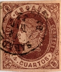 Stamps Spain -  4 cuartos 1862