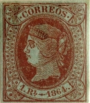 Stamps Spain -  1 real 1864