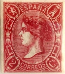 Stamps : Europe : Spain :  2 cuartos 1865