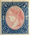 Stamps Spain -  12 cuartos 1865