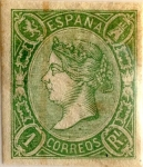Stamps Spain -  1 real 1865