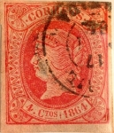 Stamps : Europe : Spain :  4 cuartos 1864