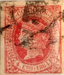 Stamps Spain -  4 cuartos 1864