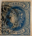 Stamps : Europe : Spain :  2 reales 1864