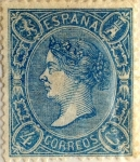 Stamps : Europe : Spain :  4 cuartos 1865