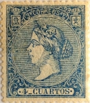 Stamps : Europe : Spain :  4 cuartos 1866