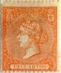 Stamps : Europe : Spain :  12 cuartos 1866