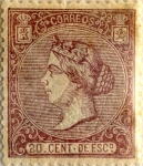 Stamps : Europe : Spain :  20 céntimos 1866