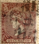 Stamps Spain -  19 cuartos 1866