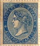Stamps Spain -  4 cuartos 1867