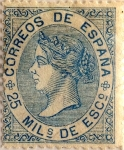 Stamps Spain -  25 milésimos 1868-69