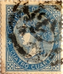 Stamps Spain -  4 cuartos 1867