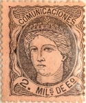 Sellos de Europa - Espa�a -  2 milésimos de escudo 1870