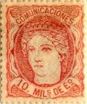 Stamps Spain -  10 milésimos de escudo 1870