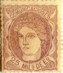 Stamps Spain -  25 milésimos de escudo 1870