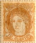 Stamps Spain -  12 cuartos 1870