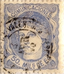 Stamps Spain -  50 milésimos de escudo 1870
