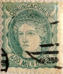 Stamps Spain -  400 milésimos de escudo 1870