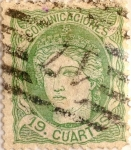 Stamps Spain -  19 cuartos 1870