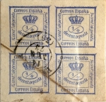 Stamps Spain -  4/4 céntimo 1872