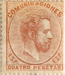 Stamps Spain -  4 pesetas 1872-73