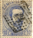 Stamps Spain -  10 centimos1872-73