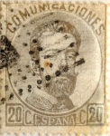 Stamps Spain -  20 céntimos 1872-73