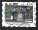 Stamps Honduras -  Escuela Agrícola Panamericana, 50 Años de Aprender Haciendo