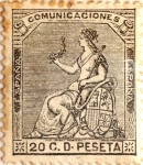 Stamps Spain -  20 céntimos 1873