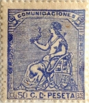 Stamps Spain -  50 céntimos 1873