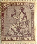 Stamps Europe - Spain -  1 peseta 1873