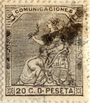 Stamps Europe - Spain -  20 céntimos 1873