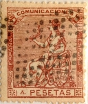 Stamps Europe - Spain -  4 pesetas 1873