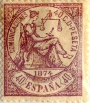 Stamps Spain -  40 céntimos 1874