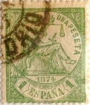 Stamps Spain -  1 peseta 1874