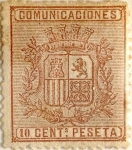 Stamps Spain -  10 céntimos 1874