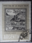 Stamps Argentina -  1492 - Día de la Raza -1964