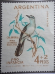 Stamps Argentina -  Calanmdria - Mimus saturninos modulator - Pro Infancia