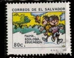 Sellos de America - El Salvador -  FAUNA ECOLOGIA EDUCACION 