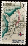 Stamps Colombia -  ferrocarril del Atlantico