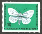 Sellos de Asia - Mongolia -  Mariposa