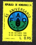 Sellos de America - Honduras -  45 Aniversario FAO