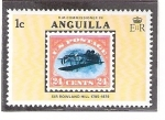 Sellos de America - Anguila -  Sello sobre sello: Jenny invertido