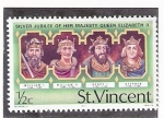 Stamps Saint Vincent and the Grenadines -  25 Aniversario del acceso al trono de la Reina Isabel II