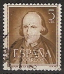Stamps Spain -  ESPAÑA SEGUNDO CENTENARIO USD Nº 1071 (0) 5C CASTAÑO LITERATOS